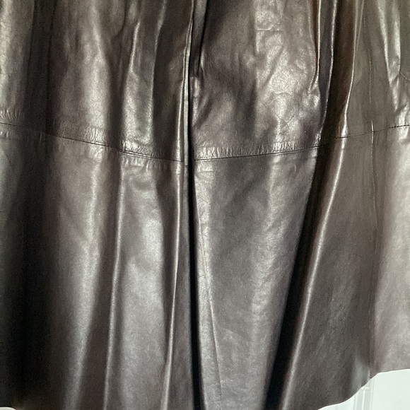Vintage West Bay midi dark brown leather skirt - Picture 4 of 14